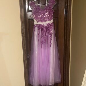 Elegant Purple and Cream Formal Dress - possible Rapunzel costume